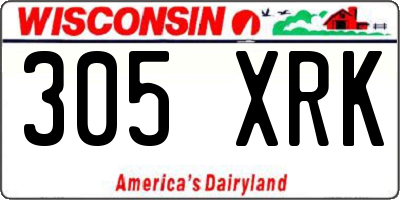 WI license plate 305XRK