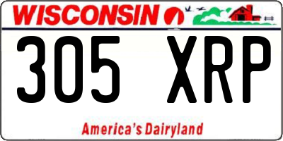 WI license plate 305XRP