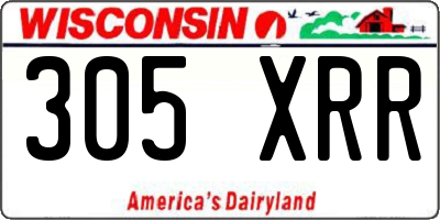 WI license plate 305XRR