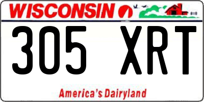 WI license plate 305XRT