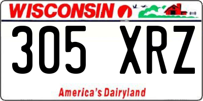 WI license plate 305XRZ