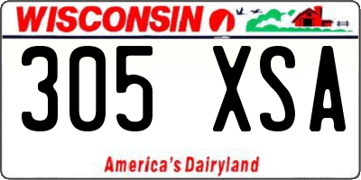 WI license plate 305XSA