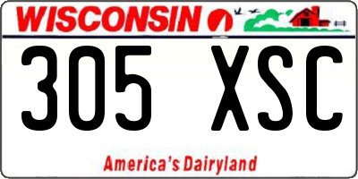 WI license plate 305XSC