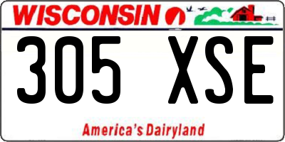 WI license plate 305XSE