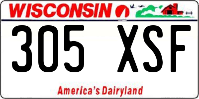 WI license plate 305XSF