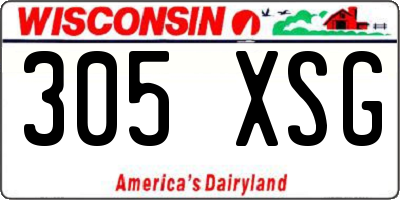 WI license plate 305XSG