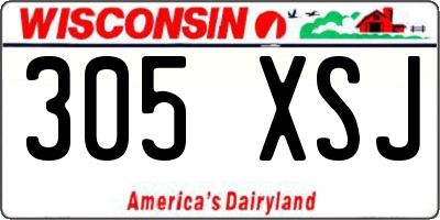 WI license plate 305XSJ