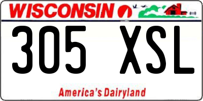 WI license plate 305XSL