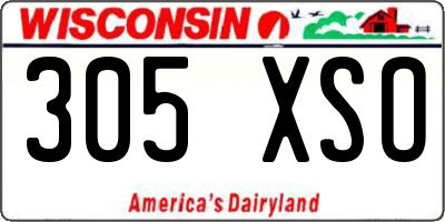 WI license plate 305XSO