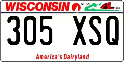WI license plate 305XSQ