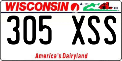 WI license plate 305XSS