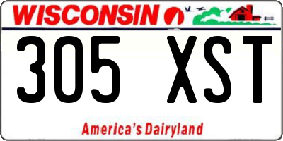 WI license plate 305XST