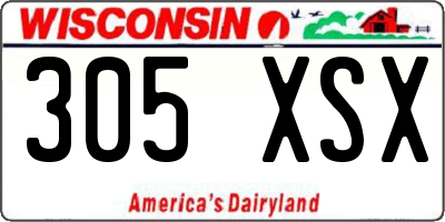 WI license plate 305XSX
