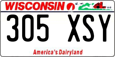 WI license plate 305XSY