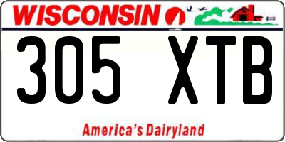 WI license plate 305XTB
