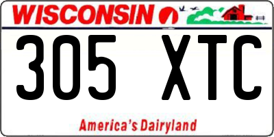 WI license plate 305XTC