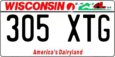 WI license plate 305XTG