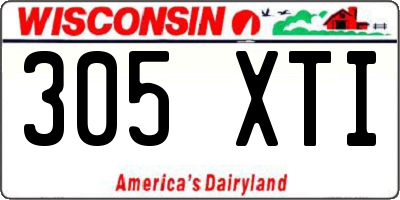 WI license plate 305XTI