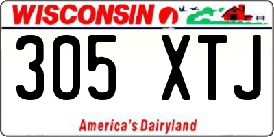 WI license plate 305XTJ
