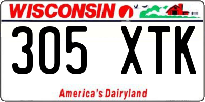 WI license plate 305XTK