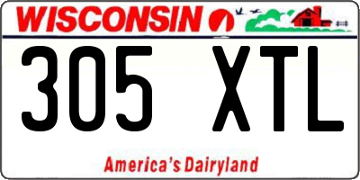 WI license plate 305XTL