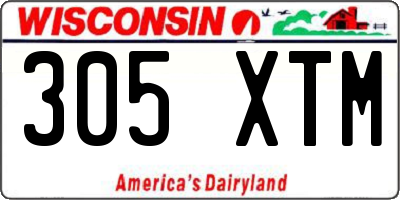 WI license plate 305XTM