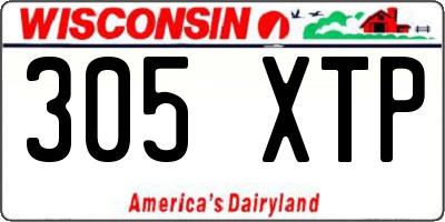 WI license plate 305XTP