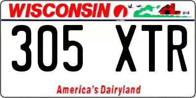 WI license plate 305XTR