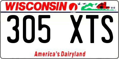 WI license plate 305XTS