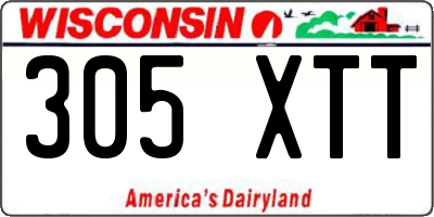 WI license plate 305XTT