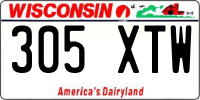 WI license plate 305XTW