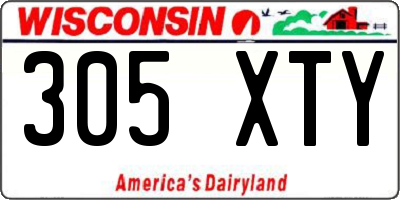 WI license plate 305XTY