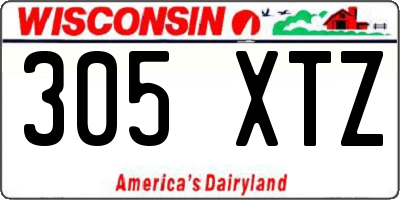WI license plate 305XTZ