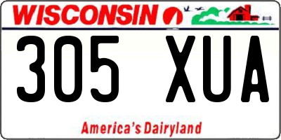 WI license plate 305XUA