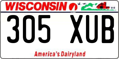 WI license plate 305XUB
