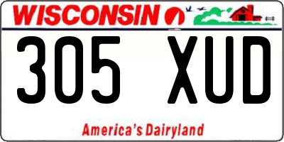 WI license plate 305XUD