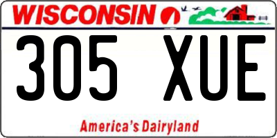 WI license plate 305XUE