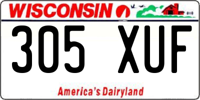WI license plate 305XUF