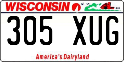 WI license plate 305XUG