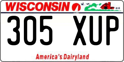 WI license plate 305XUP