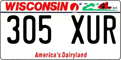 WI license plate 305XUR