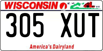 WI license plate 305XUT