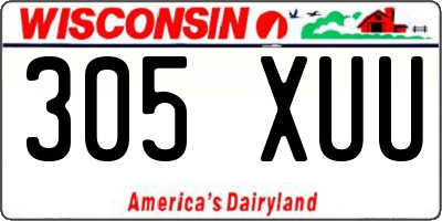 WI license plate 305XUU