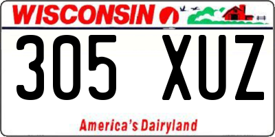 WI license plate 305XUZ