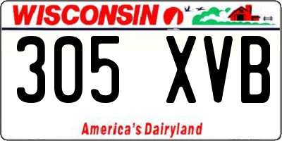 WI license plate 305XVB