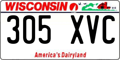 WI license plate 305XVC