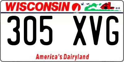 WI license plate 305XVG
