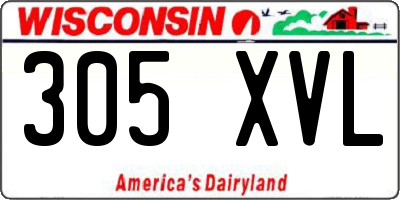 WI license plate 305XVL