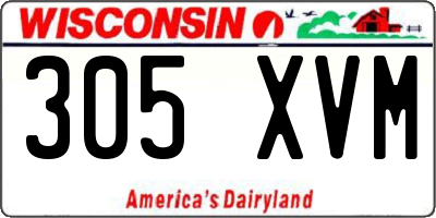 WI license plate 305XVM