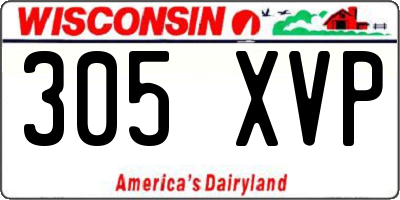 WI license plate 305XVP
